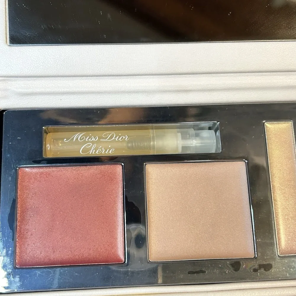 NEW Miss Dior Cherie Makeup Case Face Eyes & Lips, EDP .04 oz Spray‎ VERY HTF